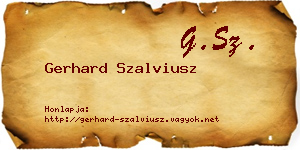 Gerhard Szalviusz névjegykártya
